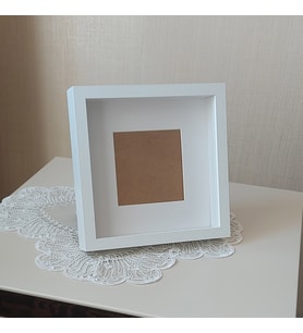 25x25 cm Verda Anı Çerçevesi-Derin Anı Çerçevesi 4,5 cm derin Ahşap Özel Kaplama Çerçeve