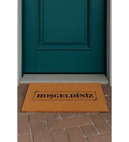 Valerine Life Velür Coco Dokulu Welcome Hoş Geldiniz Kapı Önü Dış Mekan Paspası 45x70cm 27YCM260104 (Kahverengi)