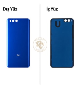 Xiaomi Mi Note 3 Mavi Arka Pil Kapağı Batarya Kapağı Lazer Kesim Back Cover