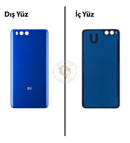 Xiaomi Mi Note 3 Mavi Arka Pil Kapağı Batarya Kapağı Lazer Kesim Back Cover