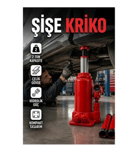 2 Ton Hidrolik Şişe Kriko – Çelik Gövdeli Kompakt Araç Kaldırma Krikosu