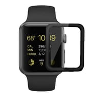 Apple Watch 38mm Uyumlu Zore Kenarları Metal Cam Ekran Koruyucu (Siyah)
