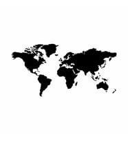 Dünya Haritası Araba Sticker siyah 20x15 CM (Siyah)