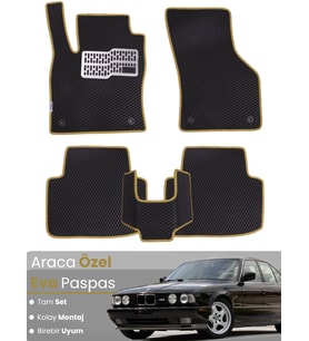 BMW 5 SERİSİ E34 SEDAN (1988-1996) Uyumlu EVA Paspas Tam Set–Araca Özel,Su Geçirmez