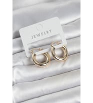 Gold Renk Pirinç Halka 20 Mm Kadın Küpe - Tj-Bkp11761