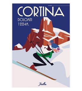 Cortina D'Ampezzo Kayak Posteri Tablo Ahşap Poster Dekoratif