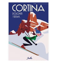 Cortina D'Ampezzo Kayak Posteri Tablo Ahşap Poster Dekoratif