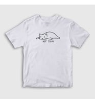 Presmono Unisex Çocuk Beyaz Not Today Cat Kedi T-Shirt 288639tt (Beyaz)