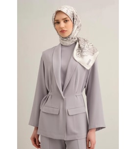 Armine Sura İpek Eşarp 9330 - 84 Beyaz Karışık Desen