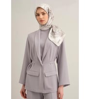 Armine Sura İpek Eşarp 9330 - 84 Beyaz Karışık Desen