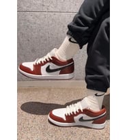 Air Jordan 1 Low Special Edition Leather Unisex Sneaker Hakiki Deri Günlük Spor Ayakkabı Beyaz Kahverengi