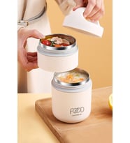 304 Çelik Çift Katlı 680 ml Yemek Mama Saklama Kabı (SICAK TUTMAZ) cin416by
