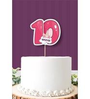 Unicorn Temalı 10 Yaşında (on) Pasta Süsü *Kalın Kağıt