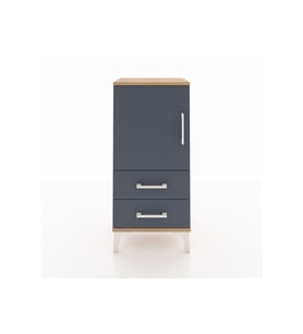 Arges Komodin 2 Raflı 2 Çekmeceli Tek Kapaklı 44x30x96 Çam-Antrasit