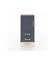 Arges Komodin 2 Raflı 2 Çekmeceli Tek Kapaklı 44x30x96 Çam-Antrasit