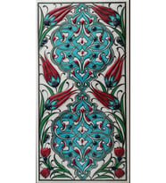 Armada Çini 10x20 Cm ED 228 Turkuaz Rumi Desen El dekoru Çini Karo