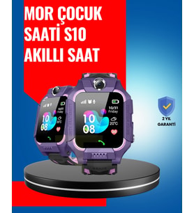S10 Mor Akıllı Çocuk Saati Geçmiş Konum Acil Durum Uyarılı
