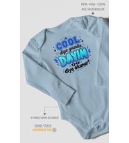 Cool diye yazılır dayım diye okunur Uzun Kollu Çıtçıtlı Bebek Body