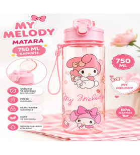fenomen my melody pipetli matara 750 ml büyük boy askı aparatlı ÇANTANIN EN ŞİRİN EŞYASI! MY MELODY