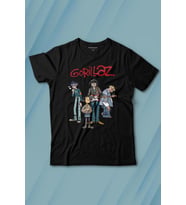 Gorillaz 2D Rock Band Blur Damon Albarn Feel Good Baskılı Tişört Çocuk T-shirt (Siyah)