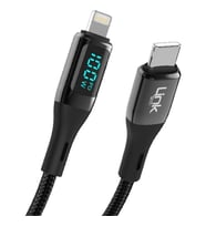 LİNKTECH K683 Safe Dijital Göstergeli USB-C/Lightning 100W Şarj KablosuQ