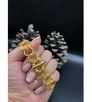 22 ayar altınkaplama kadın gold  kilitli samanyolu künye kelepçe modeli adet fiyatıdır