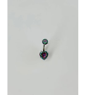 Mistik Topaz Taşlı Detaylı Göbek Piercing - Pg0015
