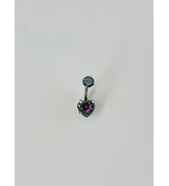 Mistik Topaz Taşlı Detaylı Göbek Piercing - Pg0015
