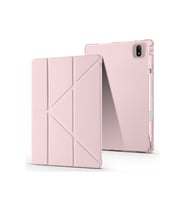 Fuchsia Honor Pad GT Pro ile Uyumlu Kalem Bölmeli Uyku Modlu Standlı Trifolding Tablet Kılıfı (Rose Gold Altın)
