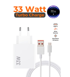 Xiaomi 33W Turbo Şarj Aleti Mi 12 Lite 11 Lite 10T 10 Mi Note 10 Pro Uyumlu Type-C 33 Watt Hızlı Şarj Cihazı Adaptör Ve Kablo Set