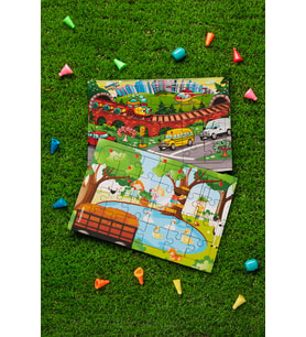 Okul Öncesi Başlangıç Yapboz Taşıtlar Ve Piknik Ahşap Puzzle Set