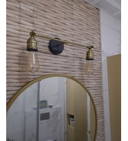 RİOLİGHT RETRO1,RUSTİK,VİNTAGE ESKİTME MAFSALLI 2XE27 DUYLU METAL DUVAR APLİK (Eskitme Altın)