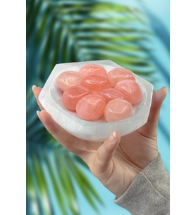 Pembe Kuvars Taşı Tamburlanmış Kütle - 100 Gram