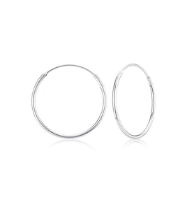 Gümüş 20 mm ince taşsız halka küpe