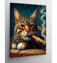 Kanvas Tablo Puro İçen Kedi