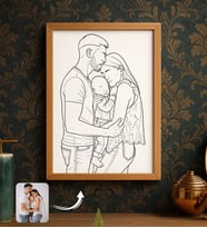 BK Gift Kişiye Line Art Tasarımlı Ahşap Çerçeveli Tablo-1 40x25cm, Arkadaşa Hediye, Sevgiliye Hediye, Eşe Hediye