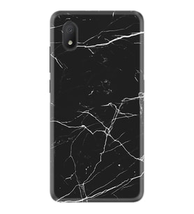 Tcl L7 Kılıf Excode Resimli Desenli Baskılı Silikon Kılıf Excode Siyah Mermer 1299