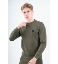 Maraton Regular Erkek Bisiklet Yaka Açık Haki- Sweatshirt