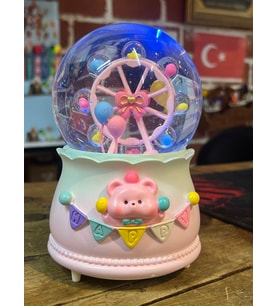 Mega Boy Kar Küresi Dönme Dolap Full Otomatik Kar Püskürtmeli Işıklı Müzikli