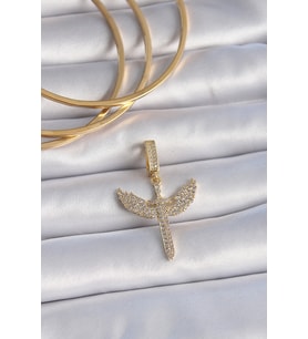 Pirinç Gold Renk Zirkon Taşlı Mikail Model Ajda Charm TJ-BC1003