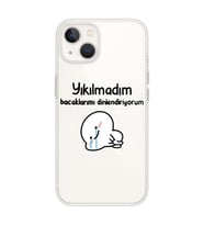 Iphone 14 Uyumlu Yıkılmadım Tasarımlı Şeffaf Telefon Kılıfı