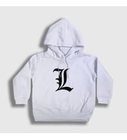 Presmono Unisex Çocuk Beyaz Logo L Anime Death Note Kapüşonlu Sweatshirt 129691tt (Beyaz)