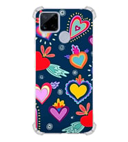 PrintiFy Oppo Realme C15 Uyumlu Retro Color 3 Baskılı Şeffaf Köşe Korumalı Antişok Kılıf