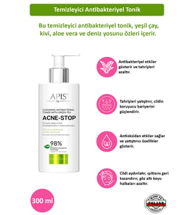 Anti-Bakteriyel Akne Temizleme Toniği - Yeşil Çaylı - 300ml