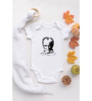 Atatürk Organik Baskılı Bebek Body %100 Pamuklu Zıbın