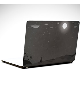 Ay ve Yelkenli Laptop Sticker 14 inch (35X26CM)