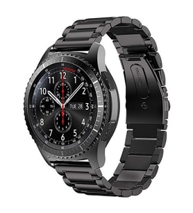 Samsung Galaxy Watch 42mm (20mm) Uyumlu Kordon Paslanmaz Metal Baklalı Tasarım KRD-04 Kayış