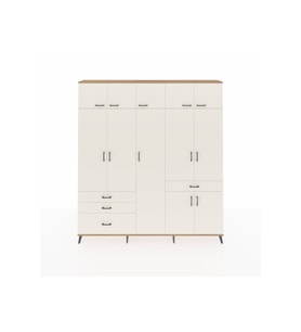 Arges Gardrop 11 Raflı 4 Çekmeceli 2 Askılı 220x30x243 Çam-Aytaşı