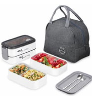 Valkyrie 1350 ml Termal Yemek Kabı Seti – Çelik Bölmeli Sızdırmaz Lunch Box + Isı Yalıtımlı Çanta