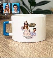 Kişiye Özel Karikatürlü Gelin Damat Evleniyoruz Mutluyuz Lüks Fincan Sevgililer Günü Hediyesi